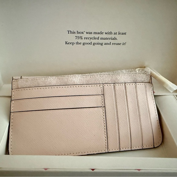KATE SPADE Boxed Madison Heart Studs Large Slim Card Holder - NWT